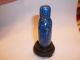 Carved Snuff Bottle - Lapis Lazulli With Lapis Top And Wood Stand Snuff Bottles photo 1
