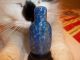 Carved Snuff Bottle - Lapis Lazulli With Lapis Top And Wood Stand Snuff Bottles photo 3