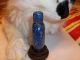 Carved Snuff Bottle - Lapis Lazulli With Lapis Top And Wood Stand Snuff Bottles photo 6