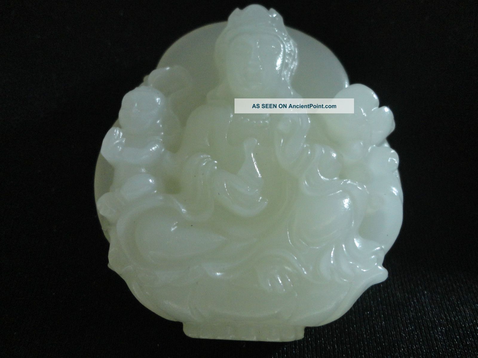 Chinese Xinjiang White Jade Pendant/song Zi Kwan - Yin Necklaces & Pendants photo