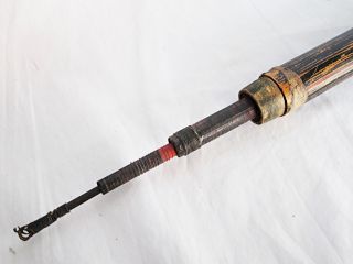 Fine Antique Japanese Gadget Cane Fishing Rod Walking Stick 1900 Carved Fish photo