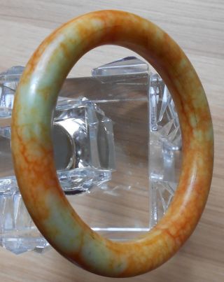 Natural Very Colorful Old Classic Cut He Tian Jade Bracelet - (b - 51) photo