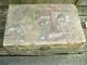 Antique Hand Painted Goat Chinese Trunk Chest W/ Issues,  As Table? Brass Handles Chests photo 4