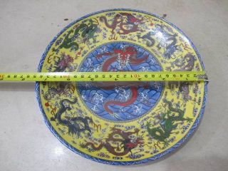 Porcelain Plates Chinese Ancient Different Color Dragon Exquisite Big photo