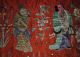 Antique Chinese Red Silk Embroidered Panel Immortals Figures 19th Embroidery Robes & Textiles photo 7