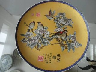 Plate Bird Flower Ceramic Porcelain Noble ' S Chinese Exquisite Old photo