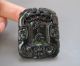 Chinese Hetian Black Green Jade Hollow Out Carved Dragon Pendant Nr Other photo 2