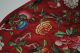 Antique Chinese Red Silk Embroidered Roundel Flowers Fruits Embroidery Qing 19th Robes & Textiles photo 9