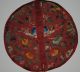 Antique Chinese Red Silk Embroidered Roundel Flowers Fruits Embroidery Qing 19th Robes & Textiles photo 10