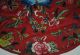 Antique Chinese Red Silk Embroidered Roundel Flowers Fruits Embroidery Qing 19th Robes & Textiles photo 3