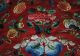 Antique Chinese Red Silk Embroidered Roundel Flowers Fruits Embroidery Qing 19th Robes & Textiles photo 5