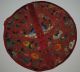 Antique Chinese Red Silk Embroidered Roundel Flowers Fruits Embroidery Qing 19th Robes & Textiles photo 7