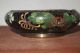 Antique Brass Cloisonne Ashtray Enameled Inside Bowls photo 3