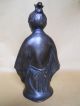 Vintage / Antique Estate Bronze Look Cast Metal Oriental Man Figurine 10 - 3/4 