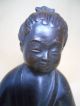 Vintage / Antique Estate Bronze Look Cast Metal Oriental Man Figurine 10 - 3/4 