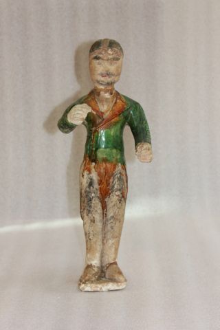 Antique Chinese Tang Sancai Glazed Pottery Figure Of A Groom photo