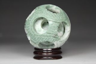 Chinese Handwork Carving Old Jade Sphere Decoration photo