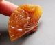 100% Chinese Yellow Dragon Jade Carved Peony Bird Pendant Nr Other photo 1