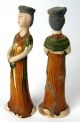 A Pair Three - Colour Glaze Ceramic Musical Woman Figure Men, Women & Children photo 3