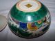 1848 - 1854 Kutani Matsuyama Kiln Lidded Serving Bowl Green Yellow Blue Mint Japan Bowls photo 9