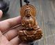 African Rosewood Carved Buddha Kwan - Yin Statue Amulet Car Decor Pendant Gyg Buddha photo 4