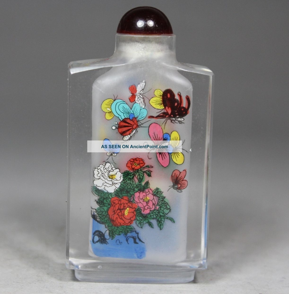 Chinese Old Glass Handwork Inwall Painting Snuff Bottle Snuff Bottles photo