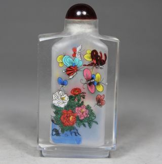 Chinese Old Glass Handwork Inwall Painting Snuff Bottle photo