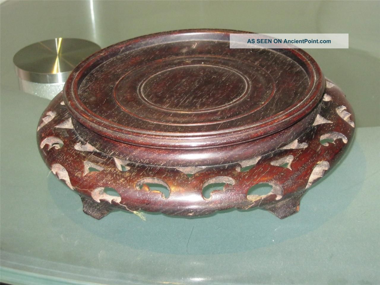 Antique Hardwood Stand Woodenware photo