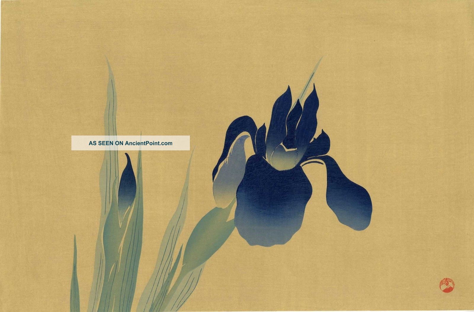 Korin Japanese Woodblock Print Iris Shima Art Co.  1930s Prints photo