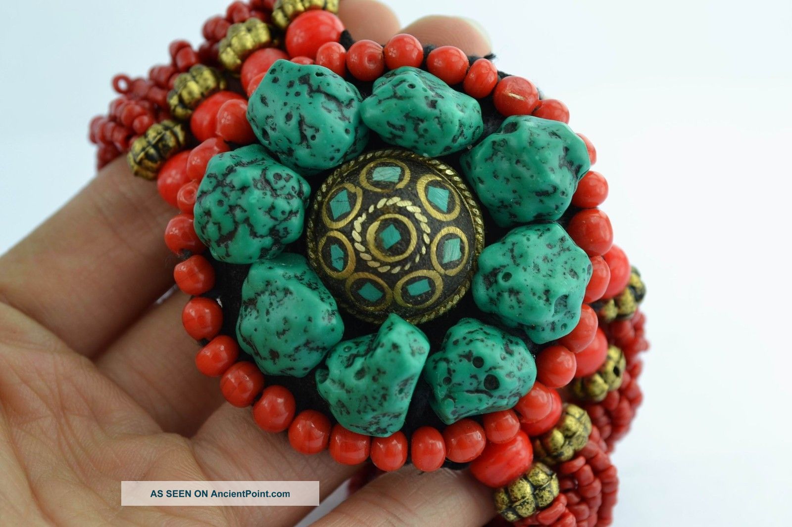 Asian Old Collectibles Decorated Wonderful Handwork Turquoise Bracelet Aaaaa Ornaments photo