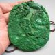 The Ancient Natural Dushan Jade Hand - Carved Dragon And Phoenix Yaopai Nr Amulets photo 1