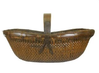 Chinese Antique Country Style Wicker Basket photo