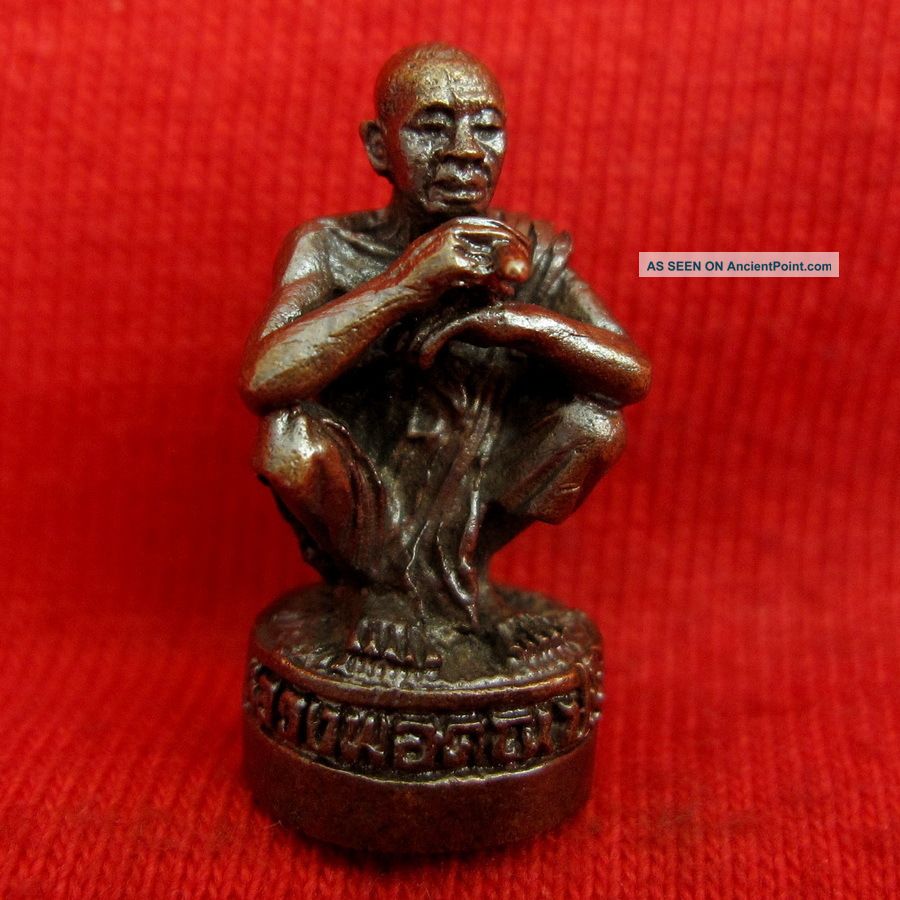 Mini Statue Lp Koon Wat Baan Rai Famous Thai Wealth Buddha Amulet Amulets photo