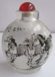 Natural Peking Glass Inner Painting Horses Snuff Bottle Collection Snuff Bottles photo 1