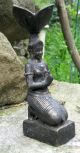 Small Bronze Praying Female Figure.  Candle Holder Statues photo 8