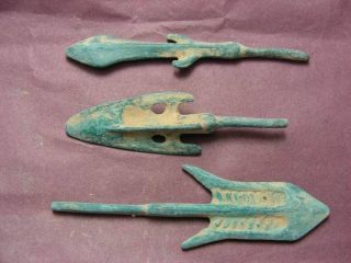 Chinese Bronze Antique 3 Arrow - Head Weapon Collection Valuable Treasure photo