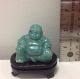 Hand Carved Indian Jade Happy Buddha With Wooden Stand Buddha photo 3