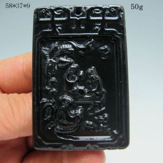 100% Natural Hetian Jade Hand - Carved Pendant - - Old Man&tree Nr/pc1704 photo