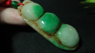 Chinese Anqutie Green Jade Pendant/large Peas/58mm L X23mm W X12mm H/ photo