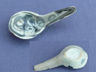 10.  5cm Chinese Hand Painted Floral Spoon - Btiful Item photo