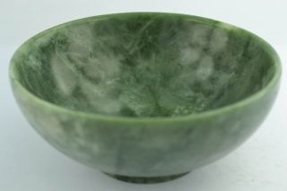 - China Rare Collectibles Old Decorated Handwork Jade Burnish Bowl photo