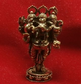 Lord Ganesh Ganesha Elephant God Hindu Thai Mini Amulet Success Win All Obstacle photo