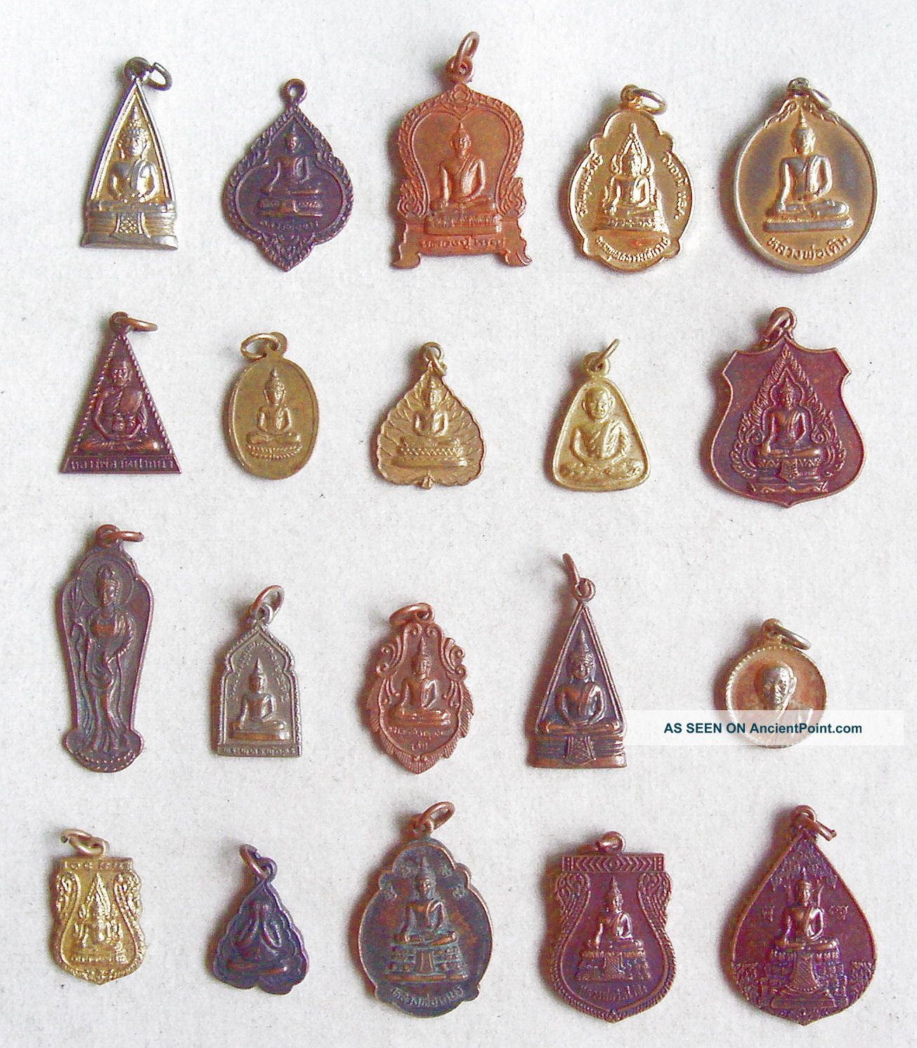 20 Thai Buddhist Buddha Lucky Antique Pendants Brass Necklaces & Pendants photo