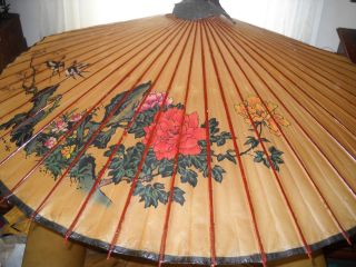Rare Antique Asian Bamboo Umbrella (working Condtion) photo