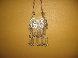 Elaborate Vintage Miao Silver Tribal Necklace Purchased In Yangshuo,  China photo