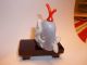 Carved Snuff Bottle - Two Fish - Shaded Grey/ White Banded Agate With Stand Snuff Bottles photo 1
