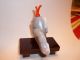 Carved Snuff Bottle - Two Fish - Shaded Grey/ White Banded Agate With Stand Snuff Bottles photo 3