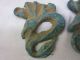 Collection Antique Chinese Bronze Ancient Delicate Double Dragon Pendant - - S1 India photo 3