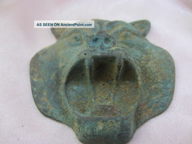Collection Antique Chinese Bronze Ancient Delicate Tiger Head Shapependant - - Rh India photo