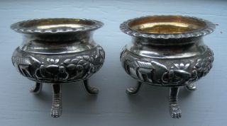 Wang Hing: Fine Pair Of 19th/20th Century Chinese Solid Silver Salts. photo